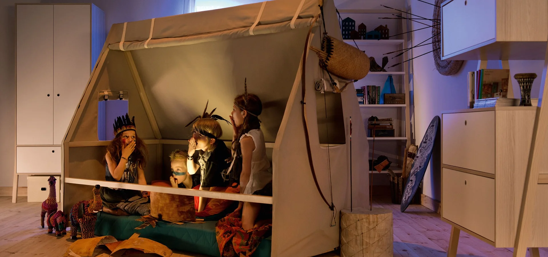 Projekt pokoju dziecięcego – łóżko tipi